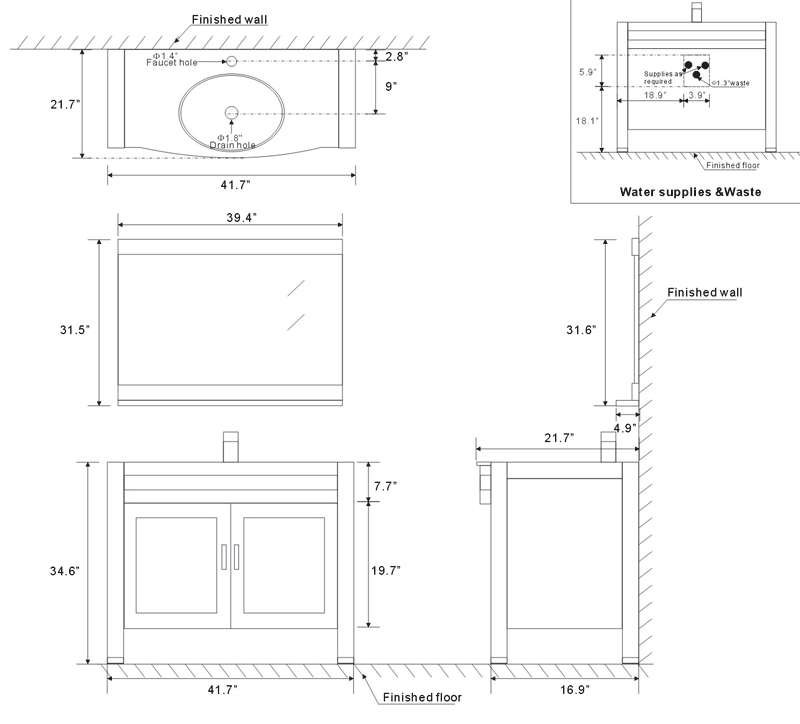 Bathroom Vanity Height Code How High Should Receptacles Be Above A